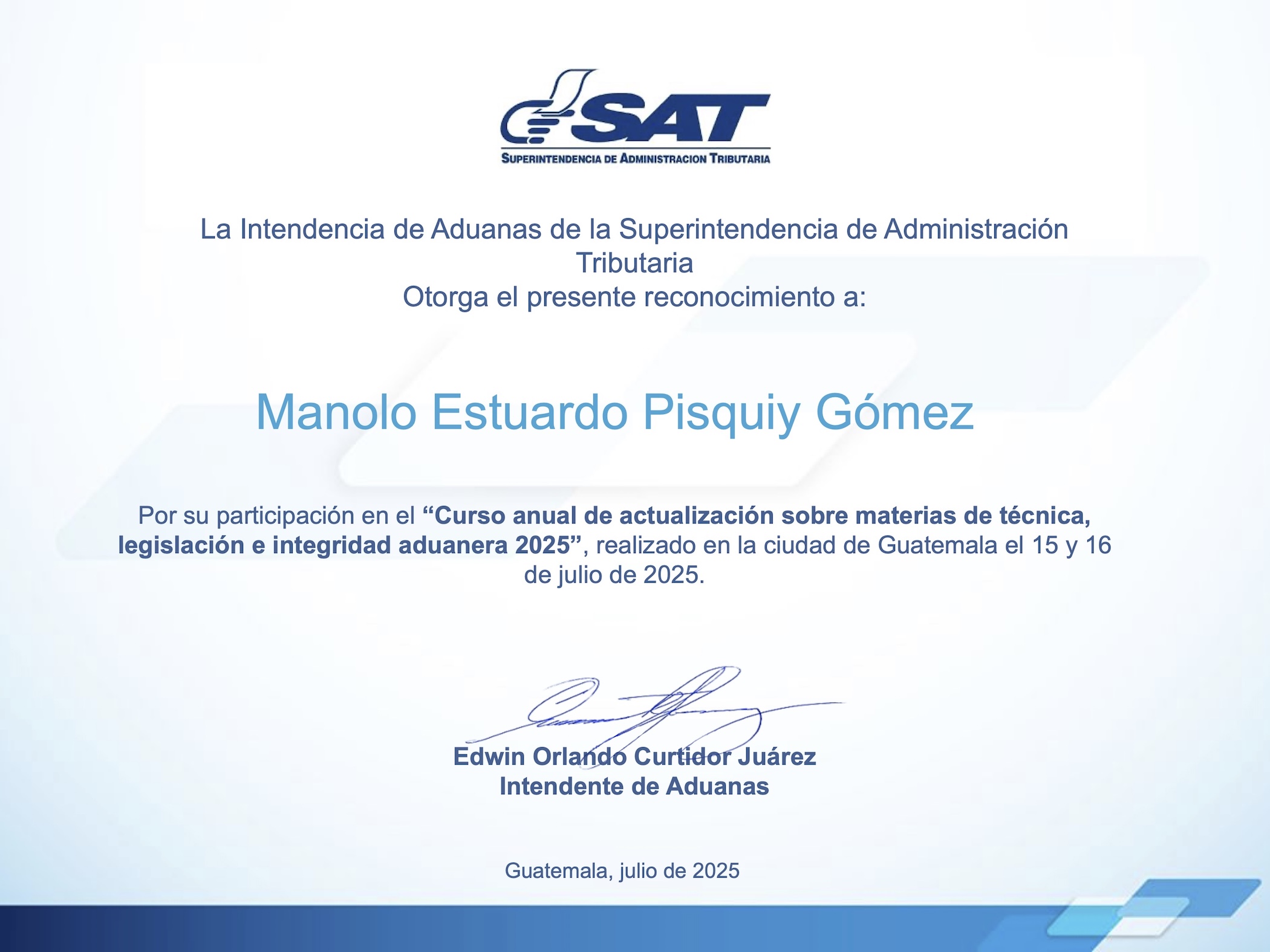 Especialización Aduanera